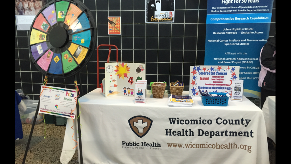 We Do Health Fairs too! Wicomico County Health Dept Health Fair table